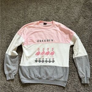 Vintage Diport USA Florida Flamingos  Crewneck Sweatshirt Size Large